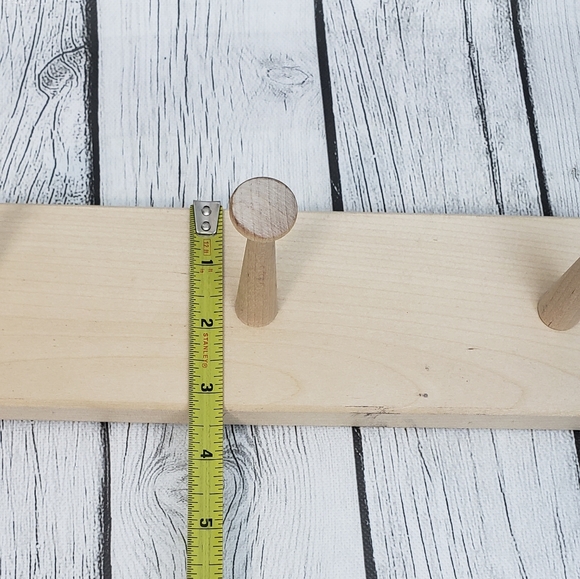 Mainstays 18 in. Wall Mounted Unfinished Wood Hook Rack, 4 Pegs - Picture 8 of 9